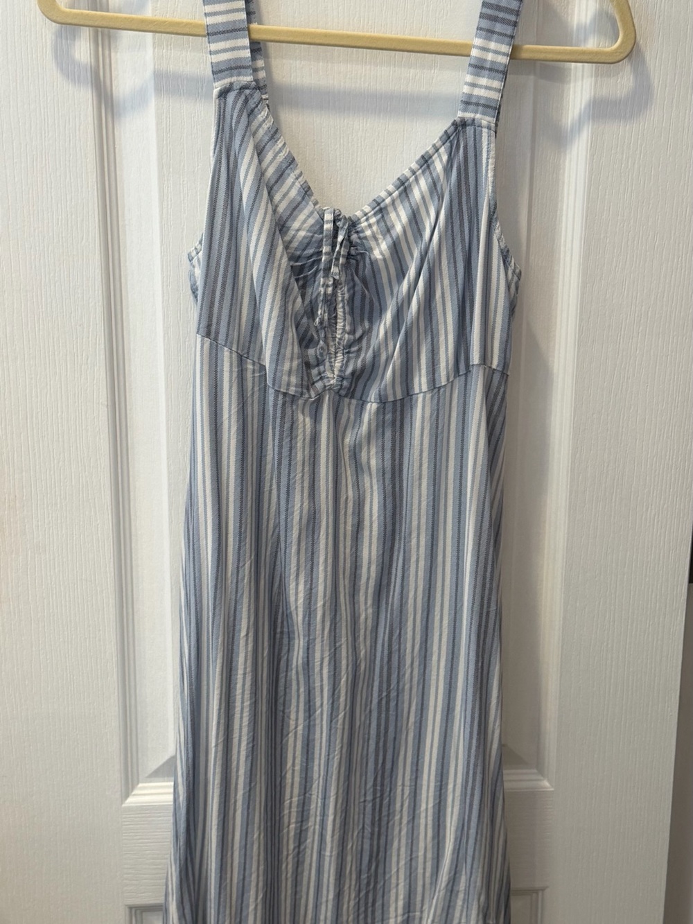 SO Light Blue and White Striped Sleeveless Maxi